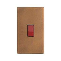Soho Lighting Antique Copper 45A 1 Gang Double Pole Switch, Large Plate