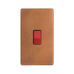Soho Lighting Antique Copper 45A 1 Gang Double Pole Switch, Large Plate