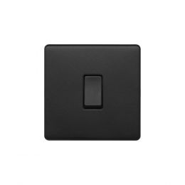 Soho Lighting Matt Black 10A 1 Gang 2 Way Switch Black Insert Screwless