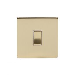 Soho Lighting Brushed Brass 1 Gang Intermediate Switch Wht Ins Screwless