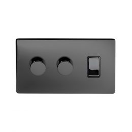 Soho Lighting Black Nickel 3 Gang Light Switch with 2 dimmers