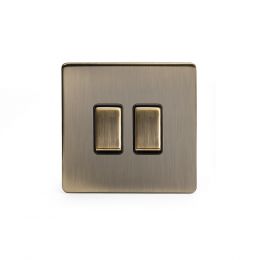 Black Nickel 3 gang light switch with 1 dimmer 
