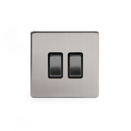 Black Nickel 3 gang light switch with 1 dimmer 
