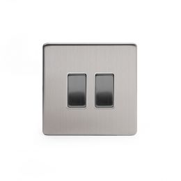 Black Nickel 3 gang light switch with 1 dimmer 
