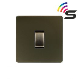 Soho Lighting Bronze 1 Gang 150W Smart Rocker Switch Black Insert