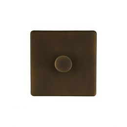 Soho Lighting Vintage Brass 1 Gang 2 Way Intelligent Trailing Dimmer Switch 150W LED (300w Halogen/Incandescent)