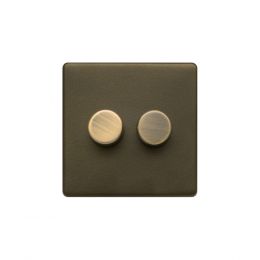 Soho Lighting Bronze 2 Gang 2 Way Intelligent Trailing Dimmer Screwless 150W LED (300w Halogen/Incandescent)
