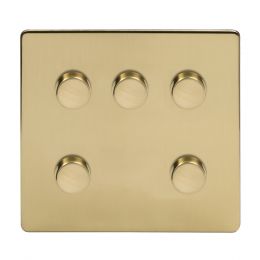 Brushed brass 5 gang dimmer switch
