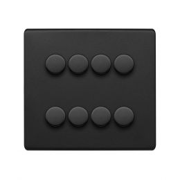 Soho Lighting Matt Black 8 Gang 2 Way Intelligent Trailing Dimmer Switch Screwless