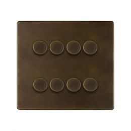Soho Lighting Vintage Brass 8 Gang 2 Way Intelligent Trailing Dimmer Switch