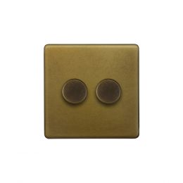 Soho Lighting Old Brass 2 Gang 1000W DC1-10V Dimmer Switch
