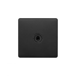 Soho Lighting Matt Black 20A 1 Gang 2 Way Toggle Switch Screwless
