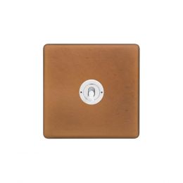 Soho Fusion Antique Copper & White 20A 1 Gang Intermediate Toggle Screwless