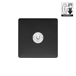Soho Lighting Fusion Matt Black & White 1 Gang Dimming Toggle Switch