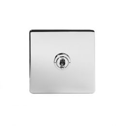 Soho Lighting Polished Chrome 1 Gang Retractive Toggle Switch Screwless
