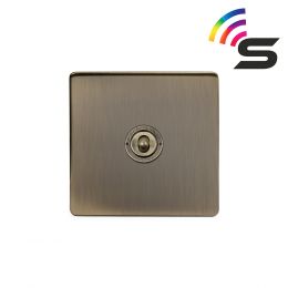 Soho Lighting Brushed Brass 1 Gang 150W Smart Toggle Switch