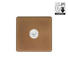 Soho Lighting Fusion Antique Copper & White Metal 1 Gang Dimming Toggle Switch