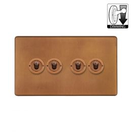 Soho Lighting Antique Copper 4 Gang Dimming Toggle Switch