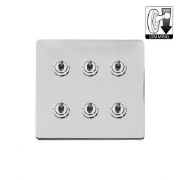 Soho Lighting Polished Chrome 6 Gang Dimming Toggle Switch