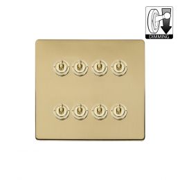 Soho Lighting Brushed Brass 8 Gang Dimming Toggle Switch