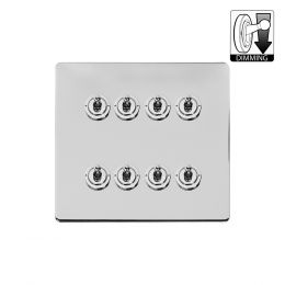 Soho Lighting Polished Chrome 8 Gang Dimming Toggle Switch