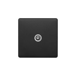 Soho Lighting Matt Black & White 1 Gang TV Aerial Socket Screwless
