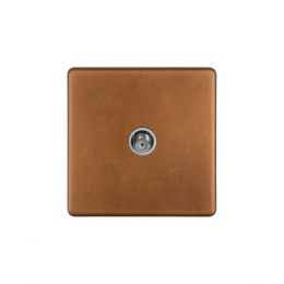 Soho Lighting Antique Copper & White 1 Gang Satellite Socket Screwless
