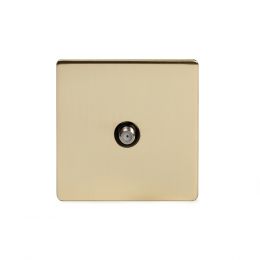 Soho Lighting Brushed Brass 1 Gang Satellite Socket Black Insert Screwless