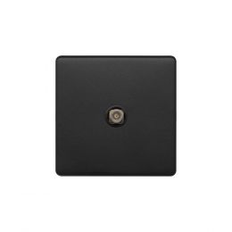 Soho Lighting Matt Black 1 Gang Satellite Socket Screwless