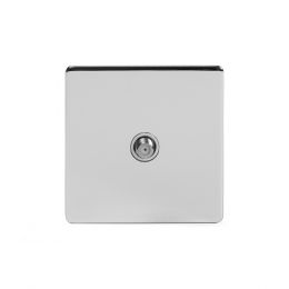 Soho Lighting Polished Chrome 1 Gang Satellite Socket Wht Ins Screwless