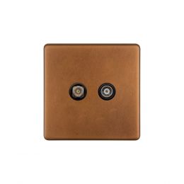 Soho Lighting Antique Copper TV And Satellite Socket