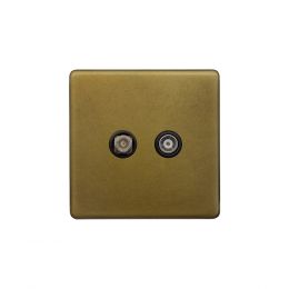 Soho Lighting Old Brass TV And Satellite Socket