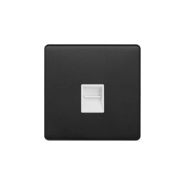 Soho Lighting Matt Black & White 1 Gang Telephone Master Socket,BT Screwless