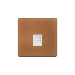 Soho Lighting Antique Copper & White 1 Gang Telephone Secondary (Slave) Socket,BT Screwless
