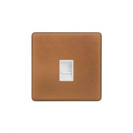 Soho Lighting Antique Copper & White 1 Gang Data Socket RJ45 Ethernet Cat5/6 Screwless