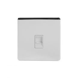 Soho Lighting Polished Chrome 1 Gang Data Socket RJ45 Cat5 Wht Ins Screwless