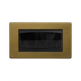 Soho Lighting Old Brass 2 Gang 4 Module Brush Plate