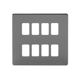 Soho Lighting Black Nickel 8 Gang Grid Plate Screwless