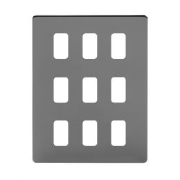 Soho Lighting Black Nickel 9 Gang RM Rectangular Module Grid Switch Plate