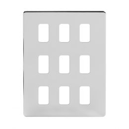 Soho Lighting Polished Chrome 9 Gang RM Rectangular Module Grid Switch Plate