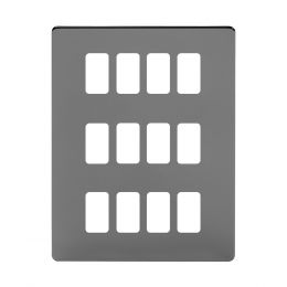 Soho Lighting Black Nickel 12 Gang RM Rectangular Module Grid Switch Plate