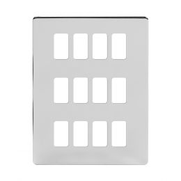 Soho Lighting Polished Chrome 12 Gang RM Rectangular Module Grid Switch Plate