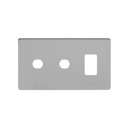 Soho Lighting Brushed Chrome 3 Gang 1RM+2CM Dual Module Grid Switch Plate