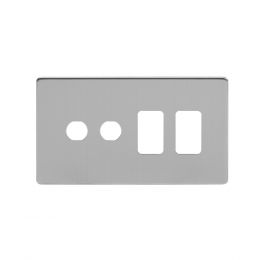 Soho Lighting Brushed Chrome 4 Gang 2RM+2CM Dual Module Grid Switch Plate