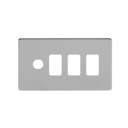 Soho Lighting Brushed Chrome 4 Gang 3RM+1CM Dual Module Grid Switch Plate