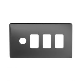 Soho Lighting Black Nickel 4 Gang 3RM+1CM Dual Module Grid Switch Plate