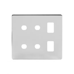 Soho Lighting Polished Chrome 6 Gang 2RM+4CM Dual Module Grid Switch Plate