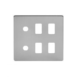 Soho Lighting Brushed Chrome 6 Gang 4RM+2CM Dual Module Grid Switch Plate