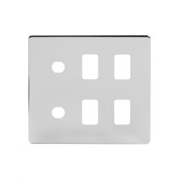 Soho Lighting Polished Chrome 6 Gang 4RM+2CM Dual Module Grid Switch Plate