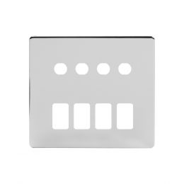 Soho Lighting Polished Chrome 8 Gang 4RM+4CM Dual Module Grid Switch Plate